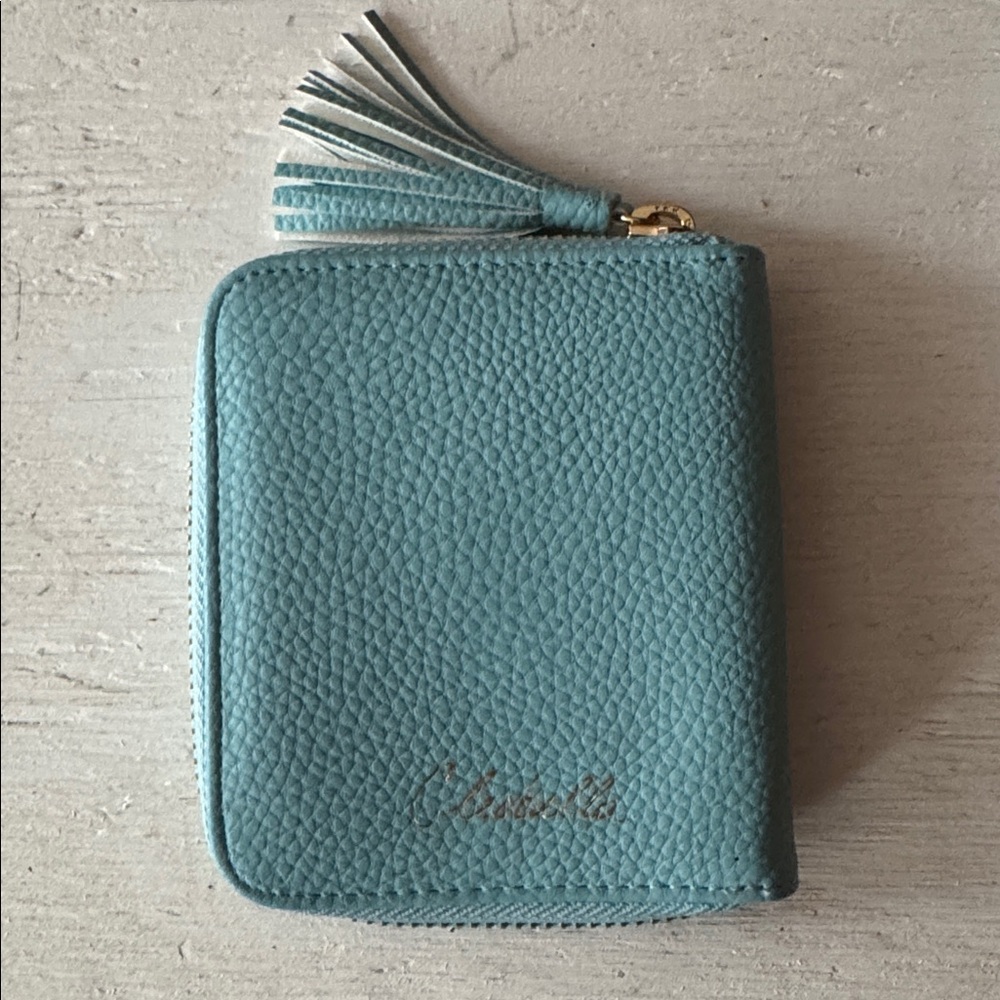 Cleobella Mexicana Teal Cutout Zipper Wallet with Tassel - Picture 2 of 4